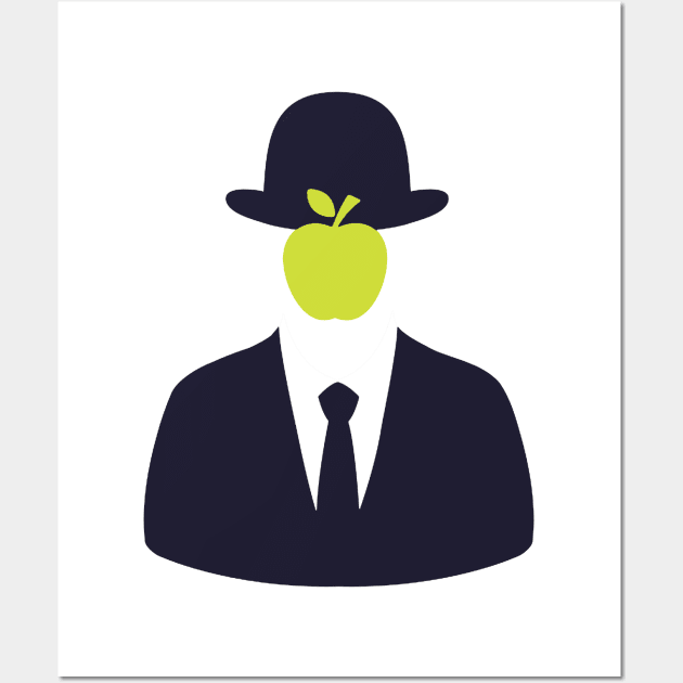 Magritte with apple silhouette Wall Art by DEMON LIMBS